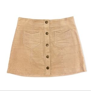 Beige Corduroy Skirt